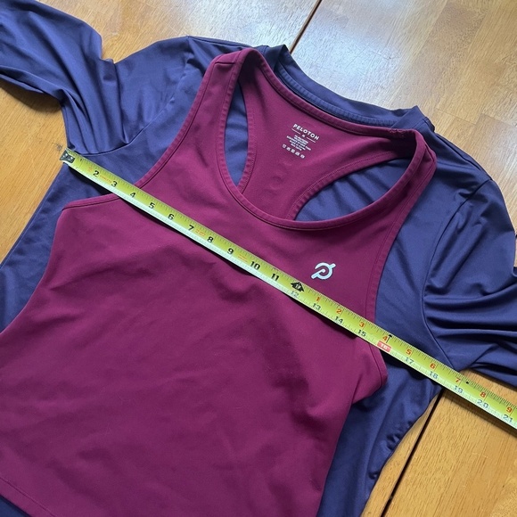 BUNDLE Peloton Purple Cranberry Standard Long Sleeve Shirt and Tank Top, Size M - Picture 11 of 12